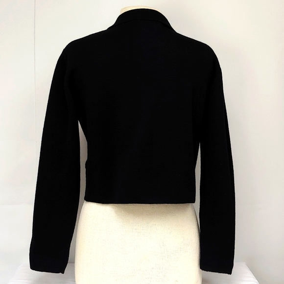 Patagonia Collared 100% Wool Black Cropped Sweater Size S - Picture 3 of 9